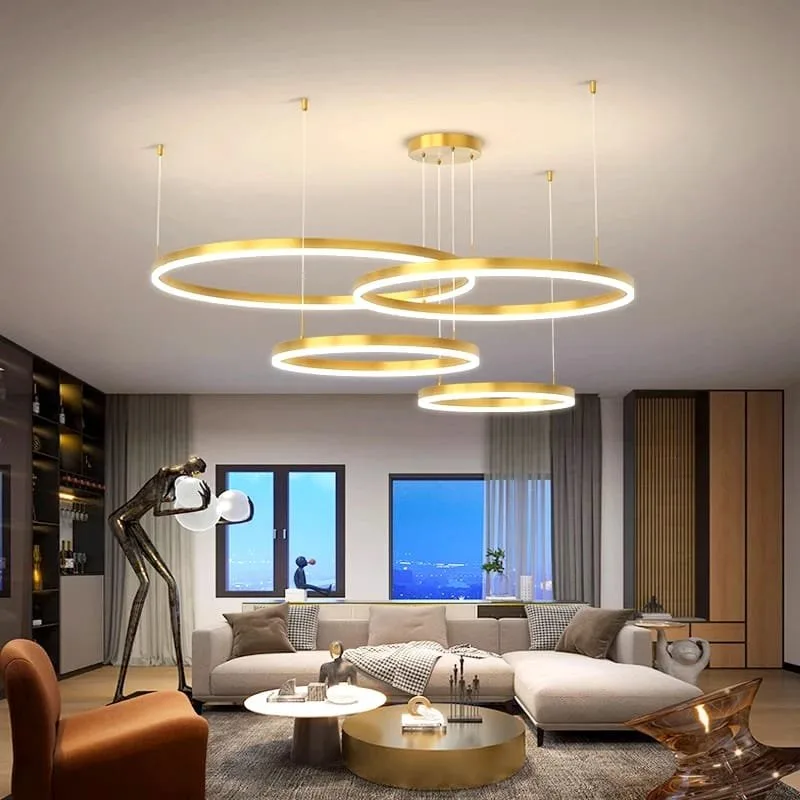 Ring LED Pendant Chandelier Lamp Hanging Indoor Lighting - Image 5