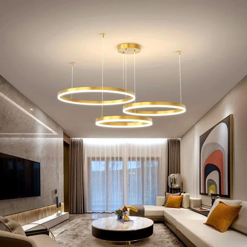 Ring LED Pendant Chandelier Lamp Hanging Indoor Lighting - Image 6