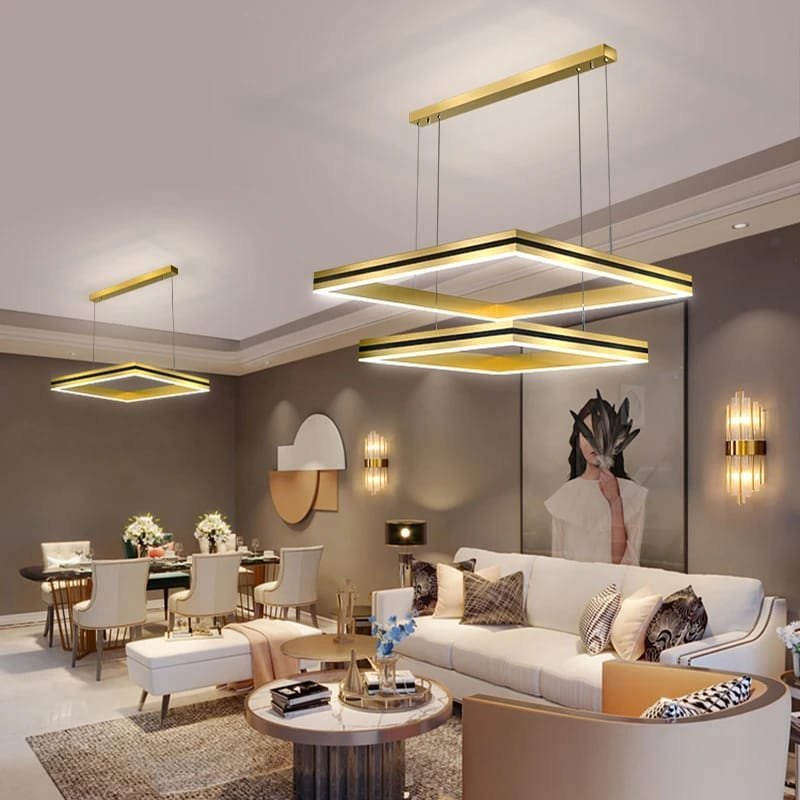 Modern Square LED Ceiling Chandelier Pendent Lamp Living room Dining Room - Image 3