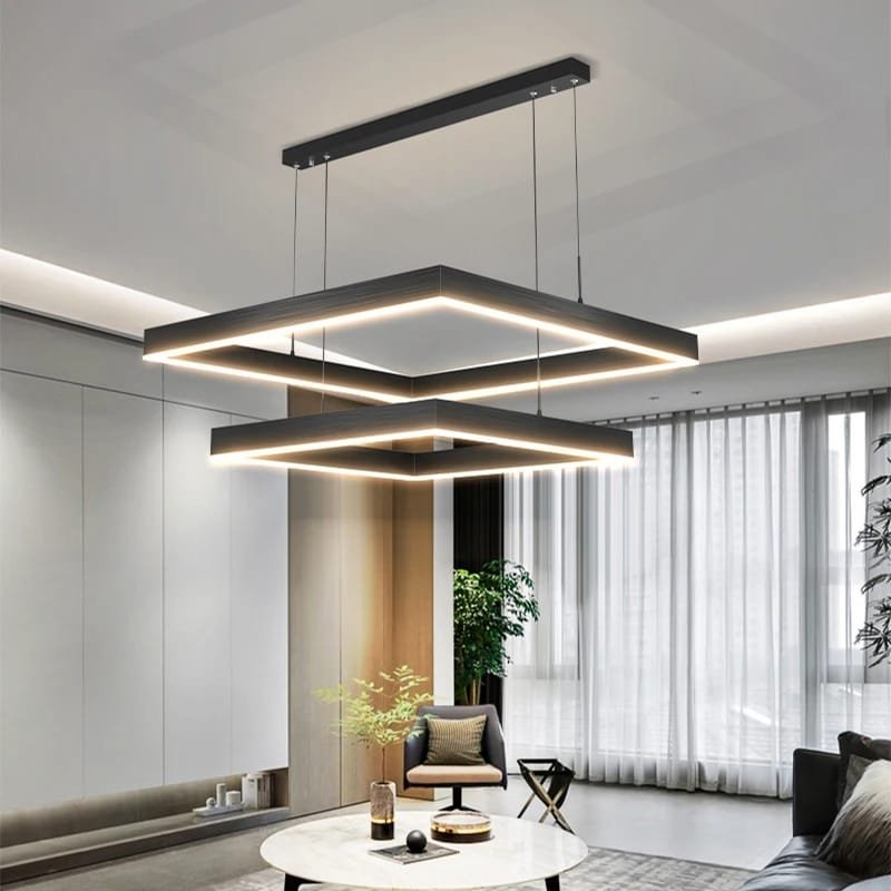 Modern Square LED Ceiling Chandelier Pendent Lamp Living room Dining Room