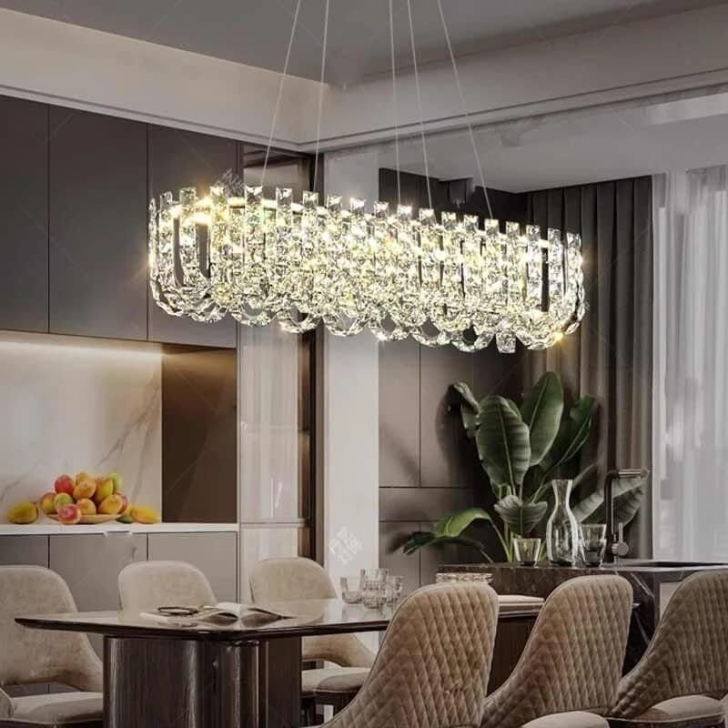 Vintage Chandelier Stainless steel Modern K9 Crystal 110V- 240v - Image 3