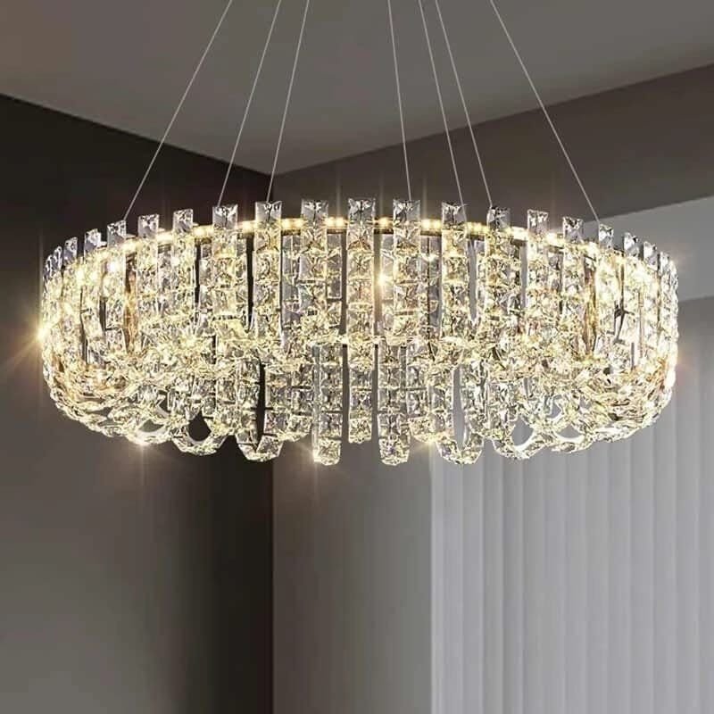 Vintage Chandelier Stainless steel Modern K9 Crystal 110V- 240v - Image 2
