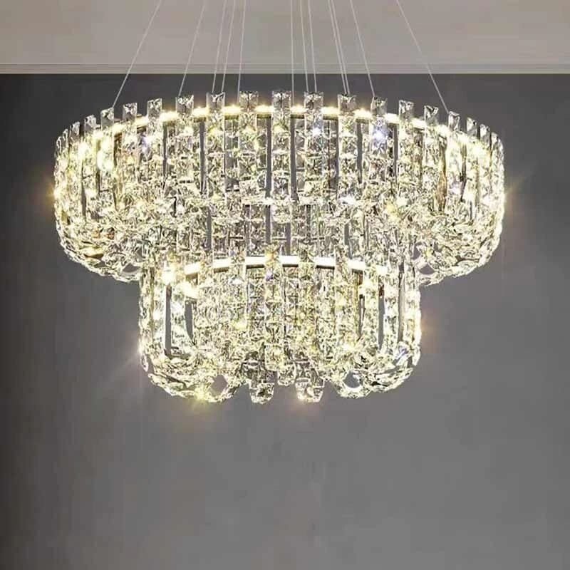 Vintage Chandelier Stainless steel Modern K9 Crystal 110V- 240v - Image 5