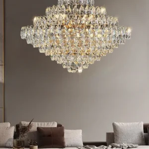 Hight Ceiling Pendant Crystal Chandelier for Living Room Art Designer