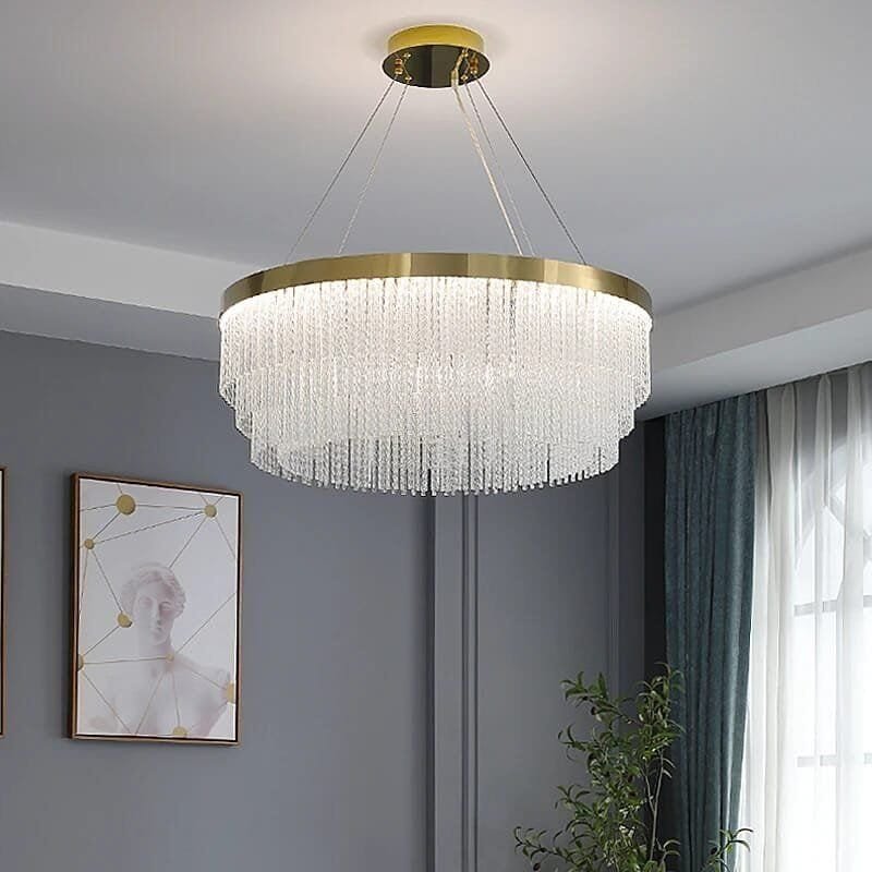 Modern Stainless Steel Oval Ceiling Chandelier - Image 4