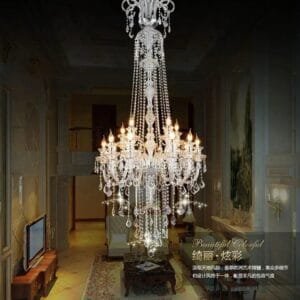 Large Extra Long Stair Crystal Chandelier K9