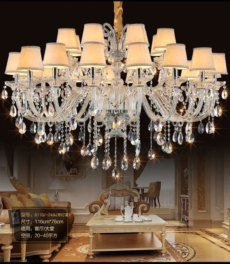 Ceiling Chandelier Pendant Lights for Living Room With Lampshades