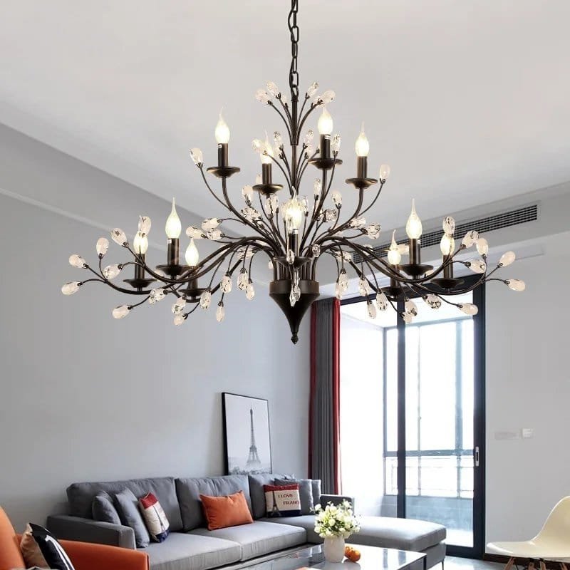 Kitchen Pendant Modern LED Crystal Chandeliers American Vintage Hanging Lights - Image 2