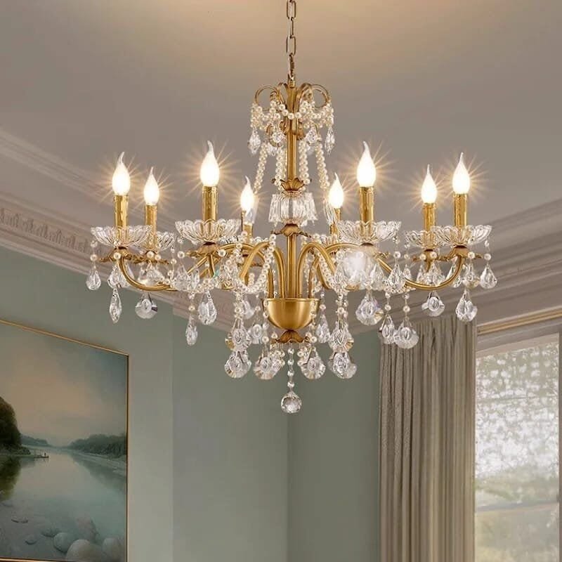 K9 Crystal Pendant Lights French Candle Droplight Home Decor - Image 5