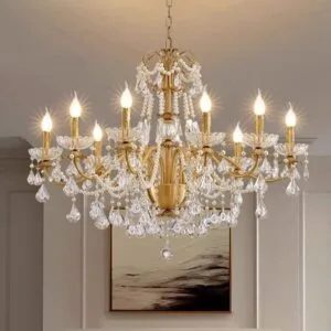 K9 Crystal Pendant Lights French Candle Droplight Home Decor
