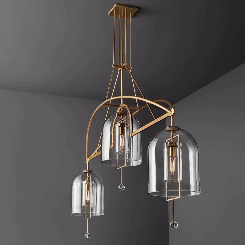 Modern Brass Chandelier For Living Room Vintage - Image 4