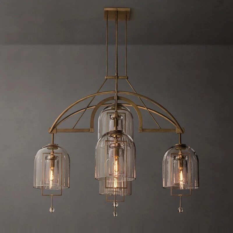 Modern Brass Chandelier For Living Room Vintage - Image 2