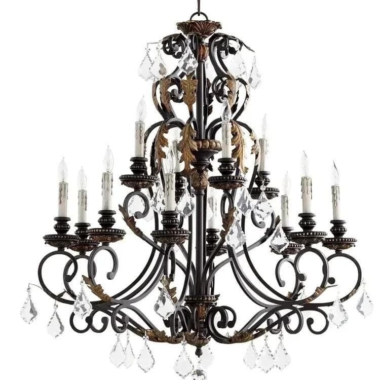 American chandelier retro wrought iron crystal - Image 2