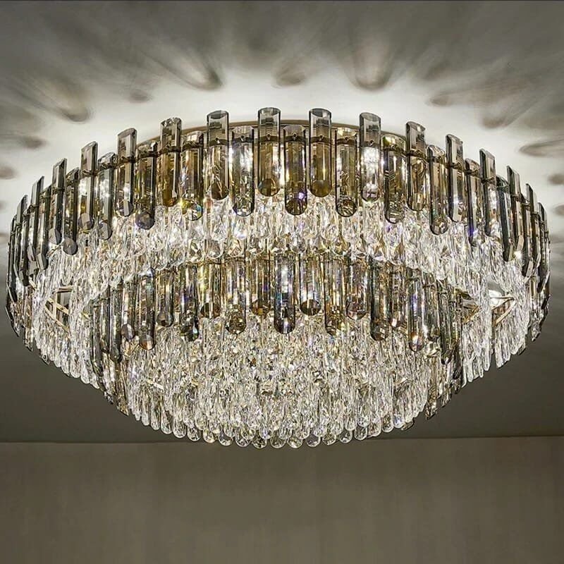 Grey crystal ceiling Lights chandelier for living room modern - Image 5
