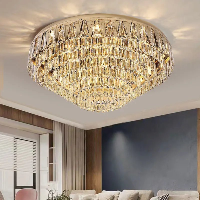Stainless Steel Ceiling Lamps for Living Room Crystal