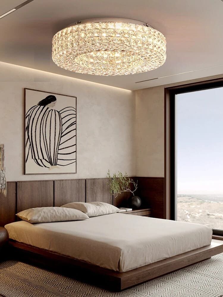 Luxury Round Ceiling Lights Gold/Chrome Modern Stainless Steel K9 Crystal - Image 2