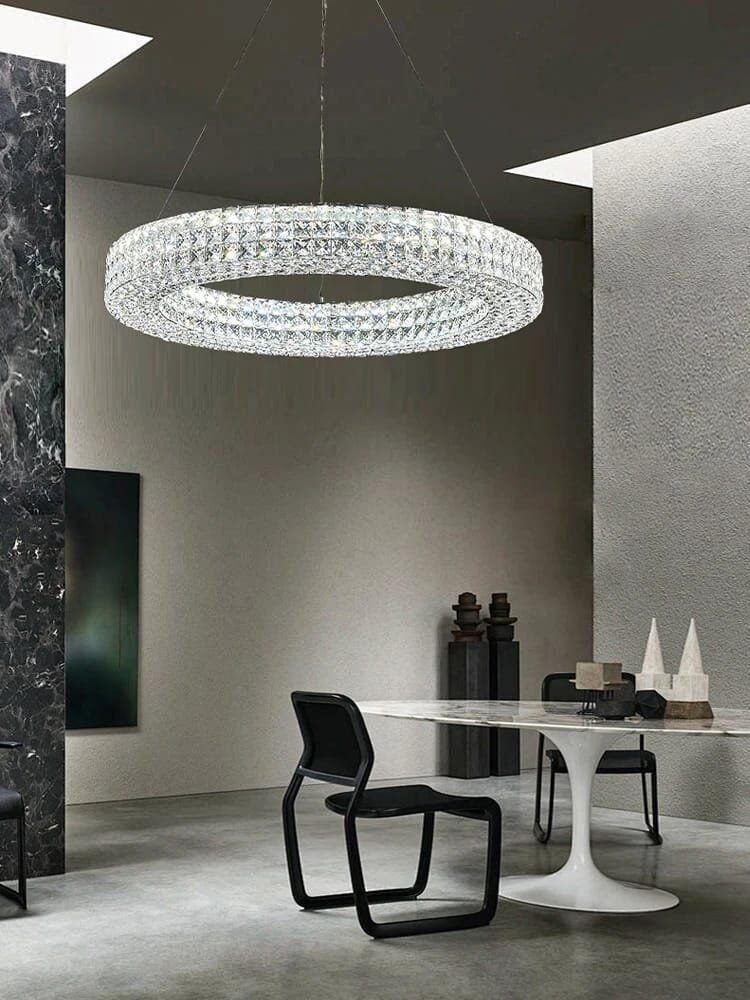 Luxury Round Ceiling Lights Gold/Chrome Modern Stainless Steel K9 Crystal - Image 3