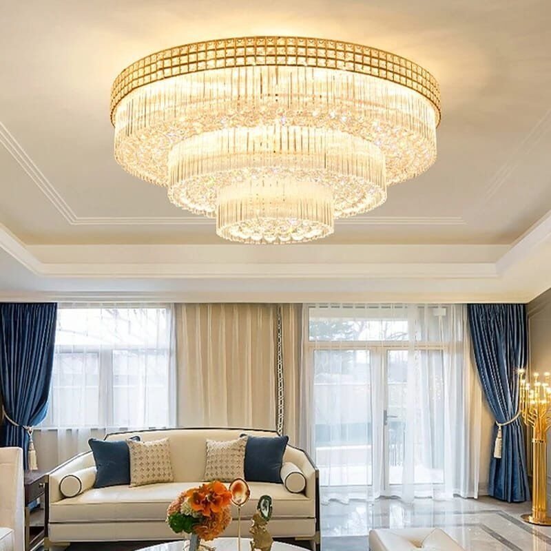 Modern Large Crystal Ceiling Lights for Living Room LED Gold-Chrome - Image 6