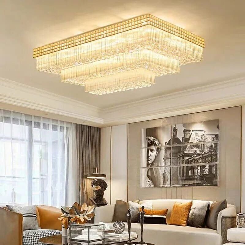 Modern Large Crystal Ceiling Lights for Living Room LED Gold-Chrome - Image 5