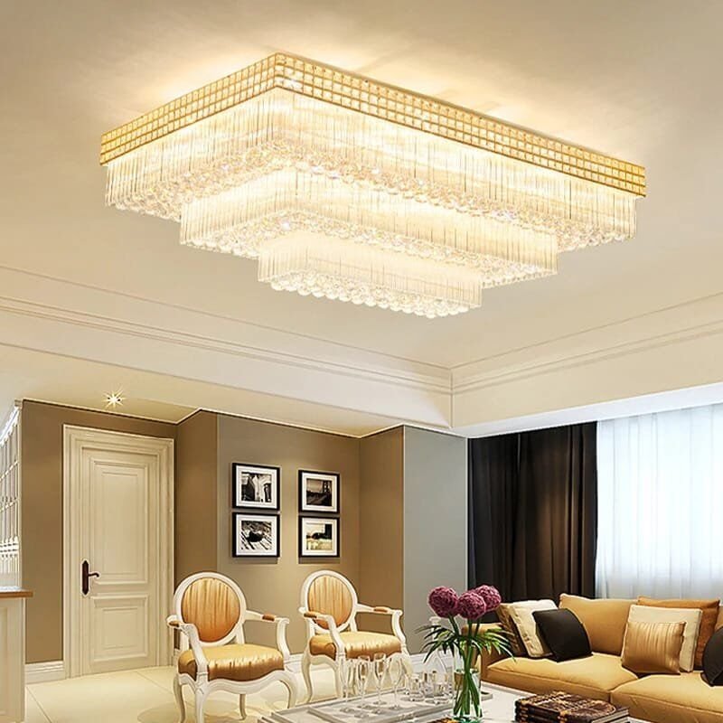 Modern Large Crystal Ceiling Lights for Living Room LED Gold-Chrome - Image 4