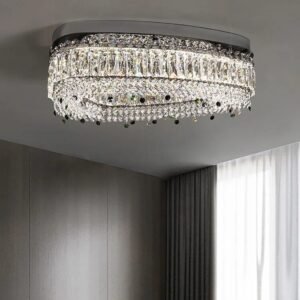 K9 Crystal Ceiling Lamps Stainless Steel Light Fixture