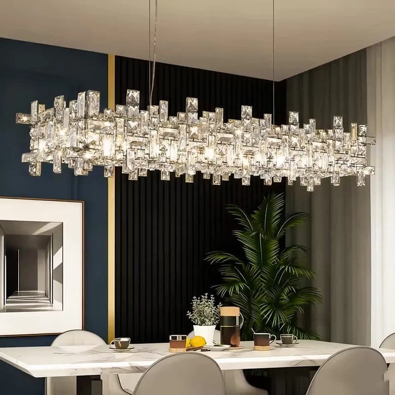 Chrome Luxury Crystal Chandelier Italian Design LED Light - Image 5