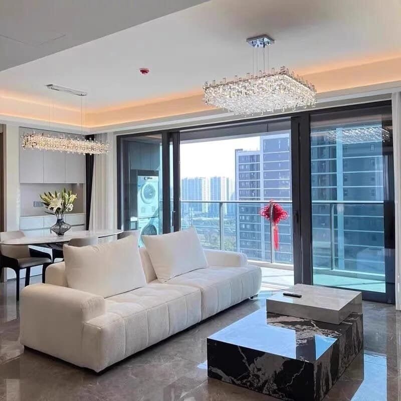 Chrome Luxury Crystal Chandelier Italian Design LED Light - Image 2
