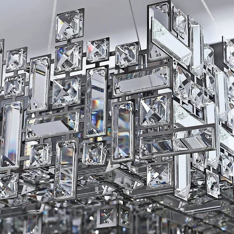 Chrome Luxury Crystal Chandelier Italian Design LED Light - Image 6