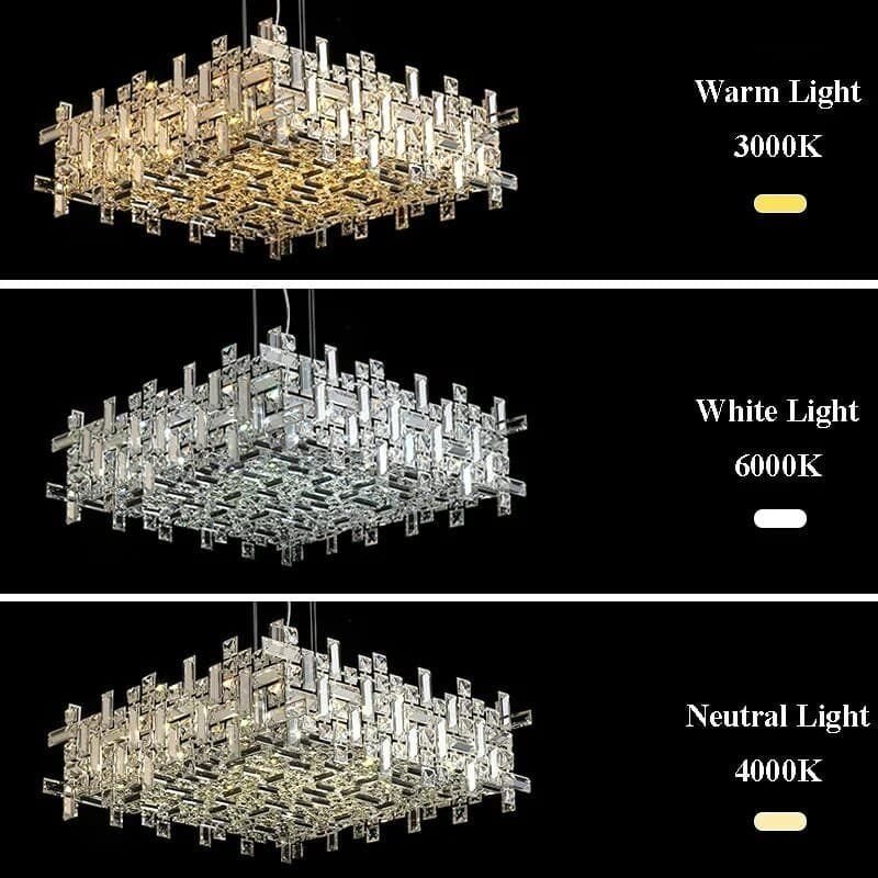 Chrome Luxury Crystal Chandelier Italian Design LED Light - Image 3