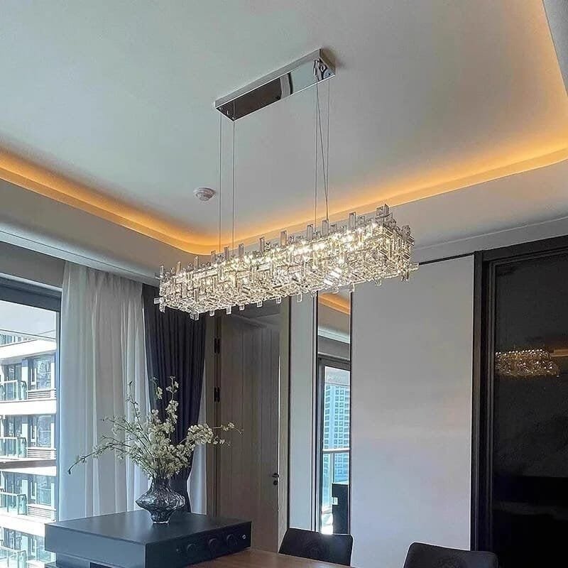 Chrome Luxury Crystal Chandelier Italian Design LED Light - Image 4