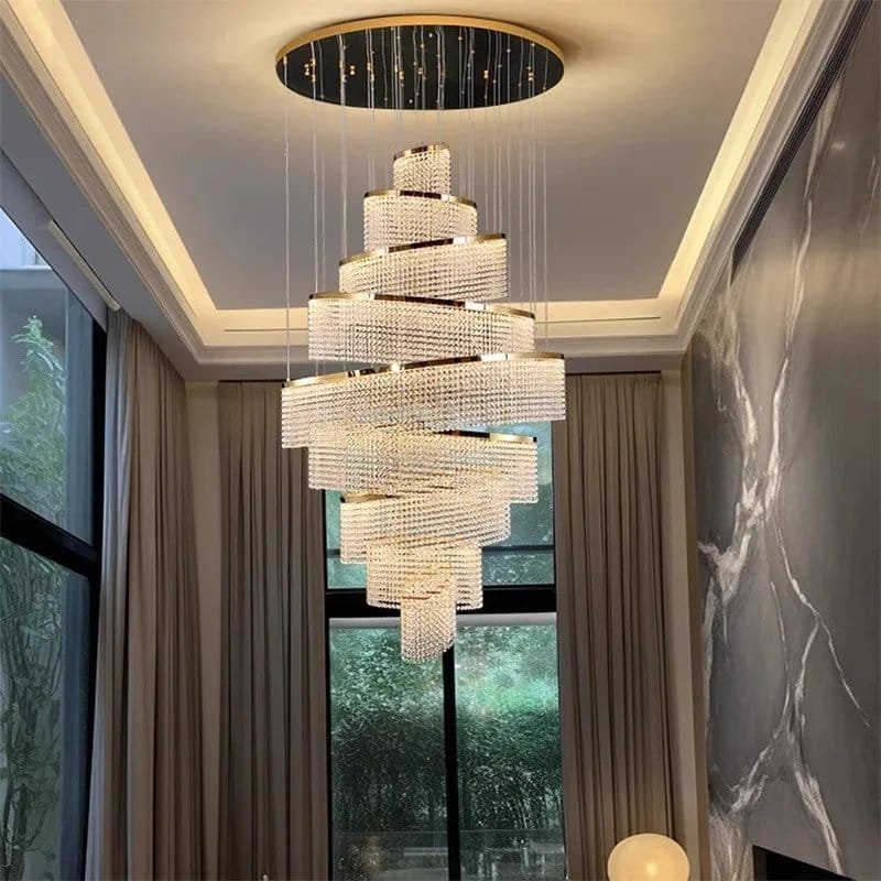 Crystal Chandelier Stair Pendant Lights Interior Lighting - Image 3