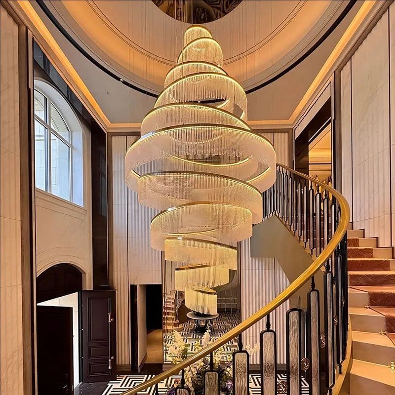 Crystal Chandelier Stair Pendant Lights Interior Lighting - Image 4