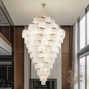 High Ceiling Stairwell Crystal Chandelier Modern Lighting
