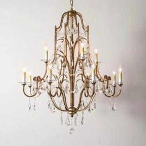 Wrought iron Gold Crystal Chandelier Home Lighting