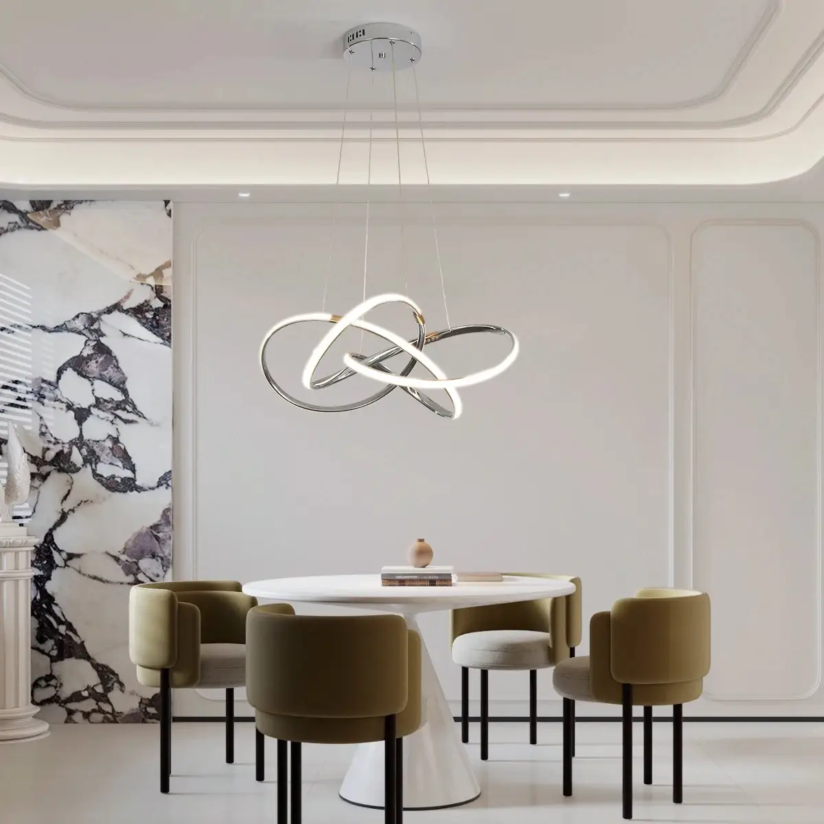 LED Pendant Chandelier Light Dimmable Modern - Image 3