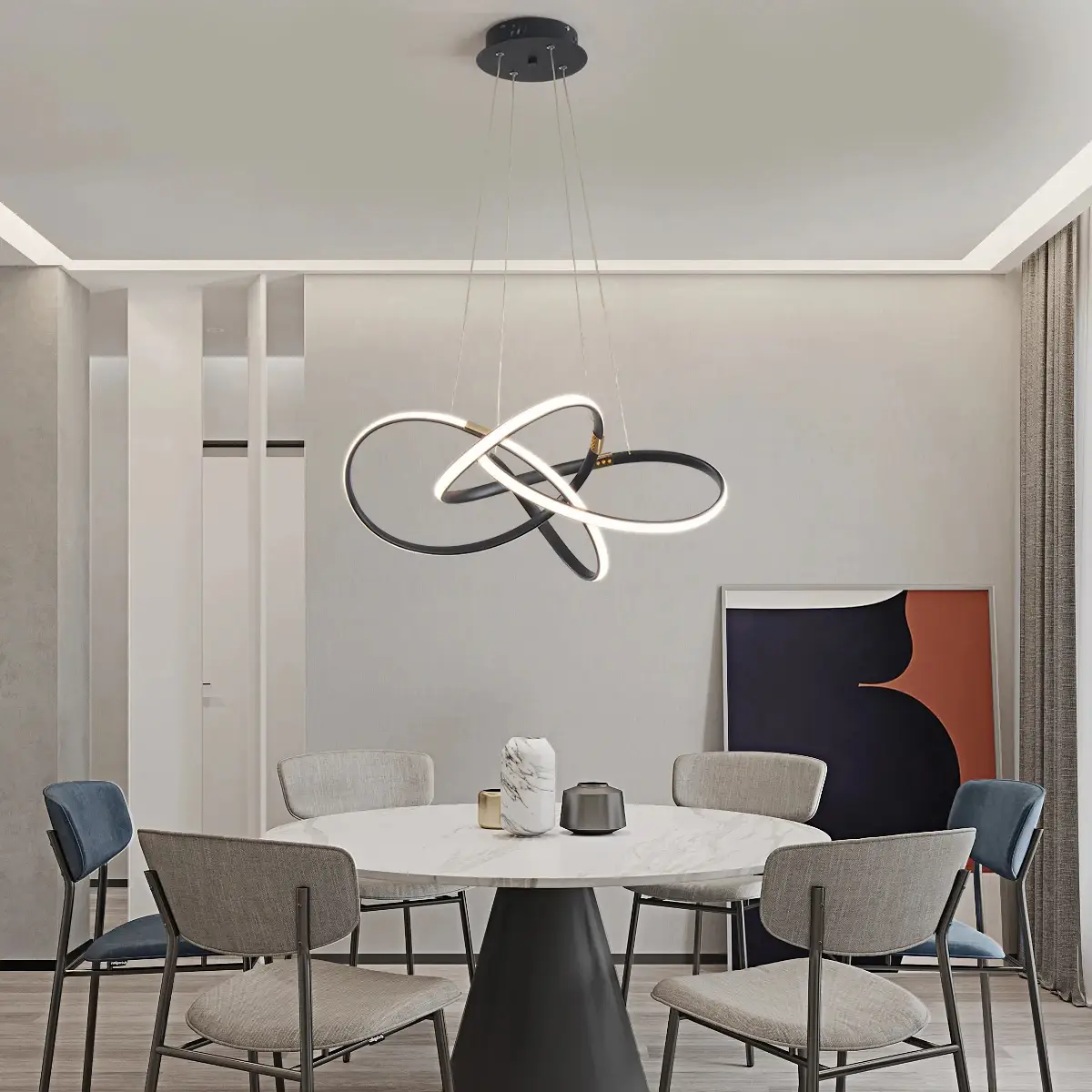 LED Pendant Chandelier Light Dimmable Modern - Image 4