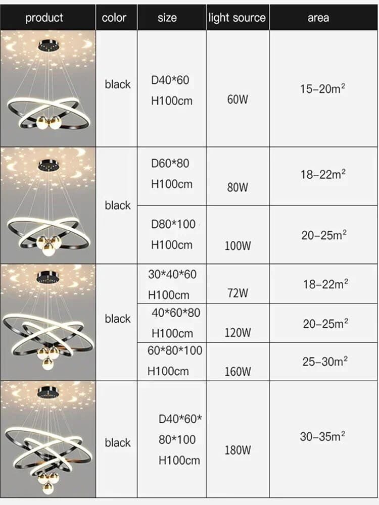 Led Pendant Chandelier Lights Remote Control Lights - Image 2