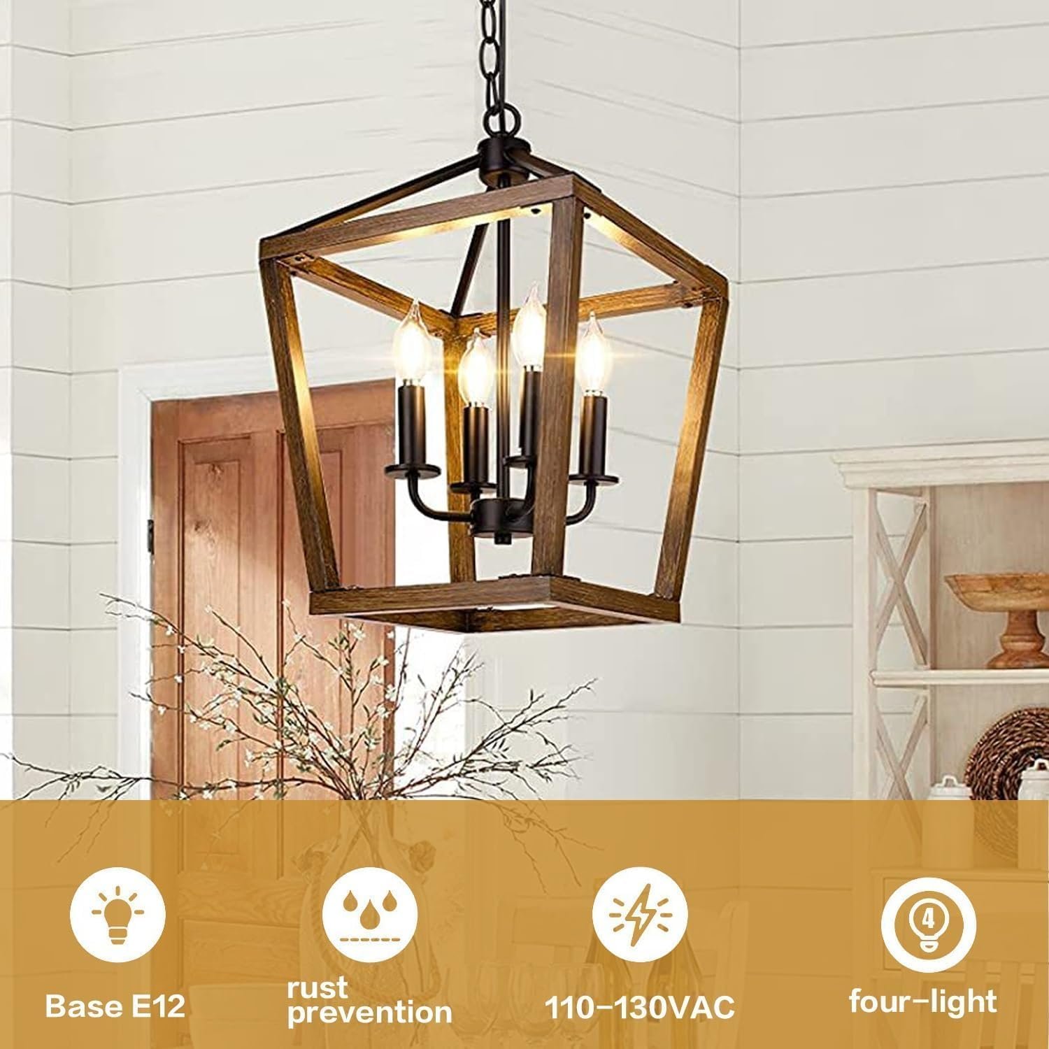Vintage Farmhouse Lantern Pendant Lights For Kitchen Island