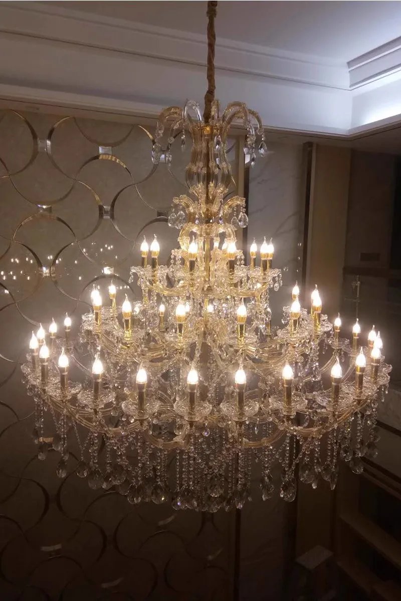 Hotel Extra Large Crystal Chandelier Modern Lamp Luxury
