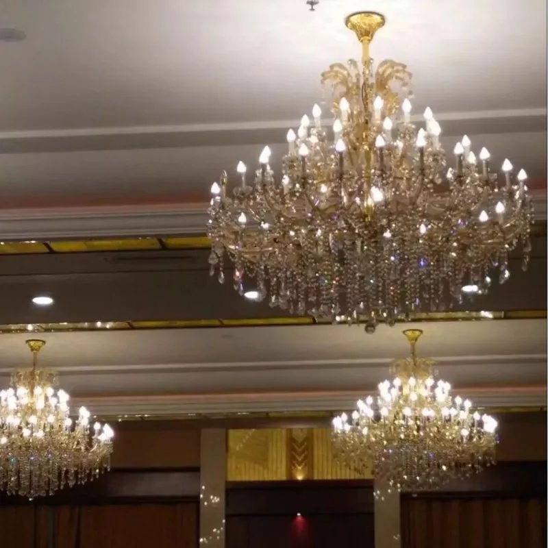 Hotel Extra Large Crystal Chandelier Modern Lamp Luxury