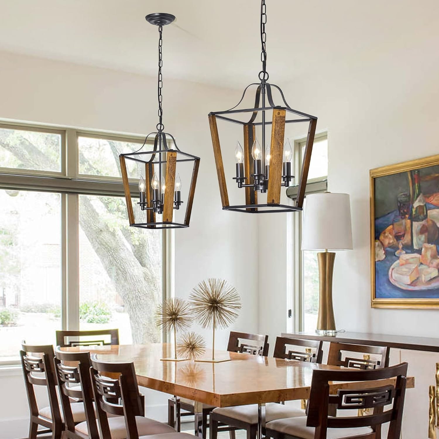 Vintage Farmhouse Lantern Pendant Lights For Kitchen Island