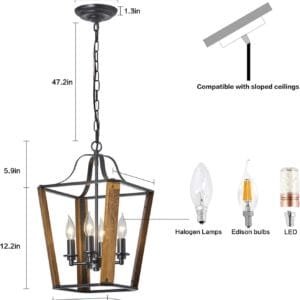 Vintage Farmhouse Lantern Pendant Lights For Kitchen Island