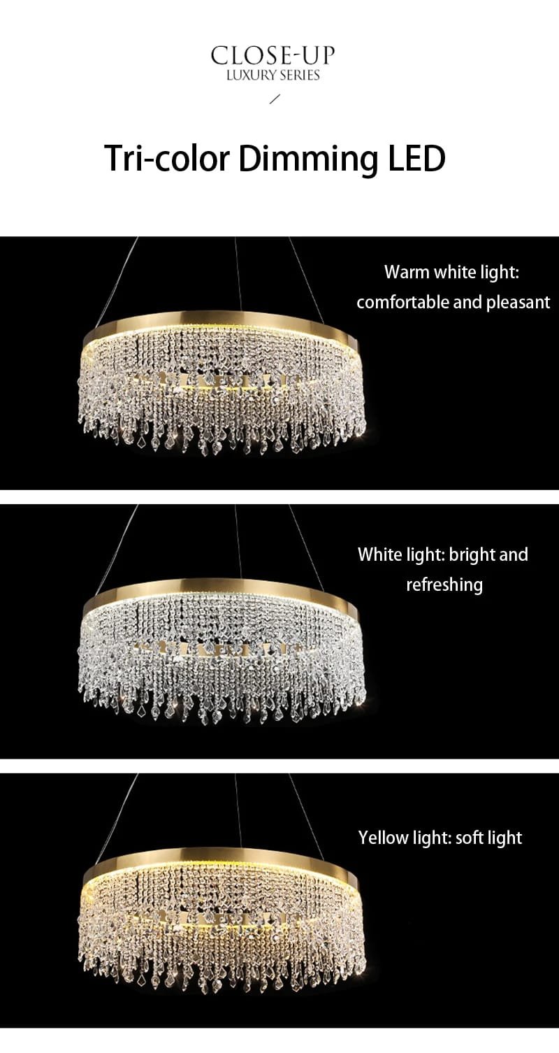 Crystal Hanging Chandelier Living Room Luxury