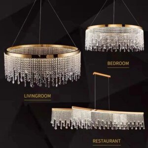 Crystal Hanging Chandelier Living Room Luxury