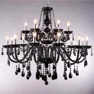 Black Crystal Chandelier Lighting For Living Room