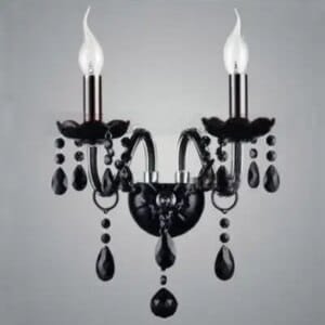 Black Crystal Chandelier Lighting For Living Room – wall 2 heads