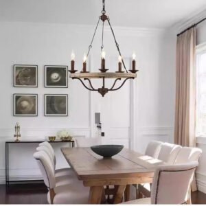 Rustic Farmhouse Chandelier 6 Light Bronze Lighting