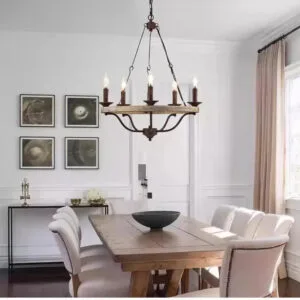 Rustic Farmhouse Chandelier 6 Light Bronze Lighting