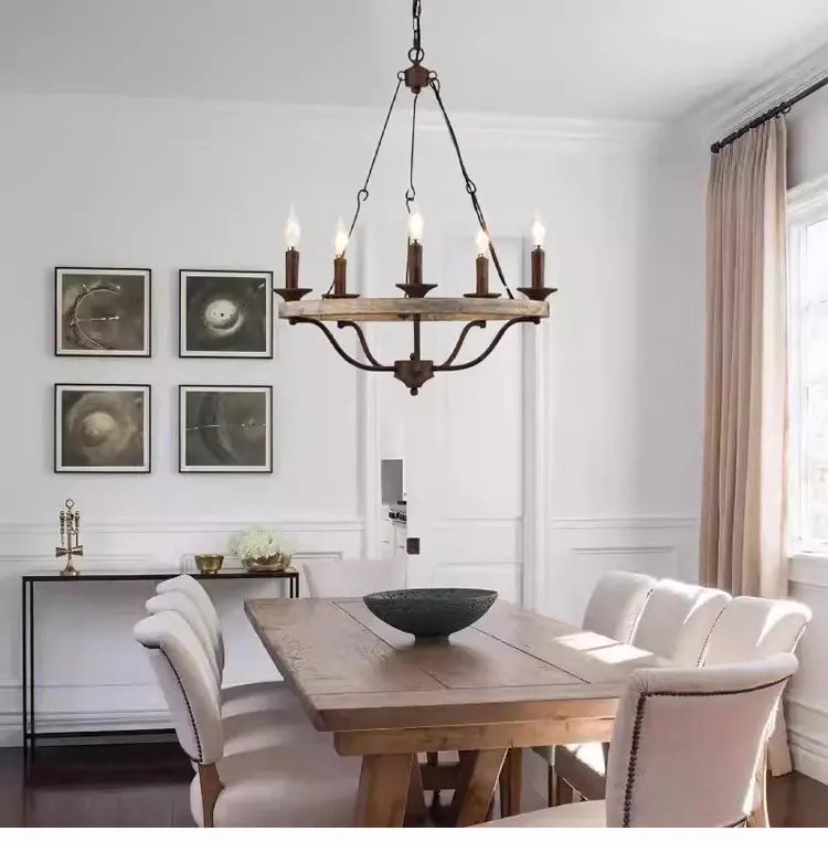 Rustic Farmhouse Chandelier 6 Light Bronze Lighting