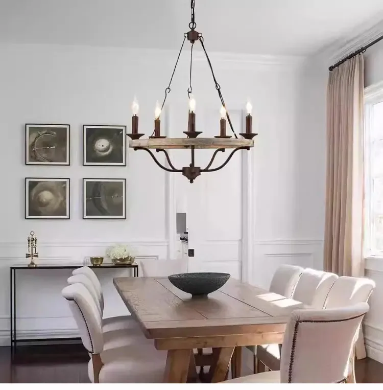 Rustic Farmhouse Chandelier 6 Light Bronze Lighting